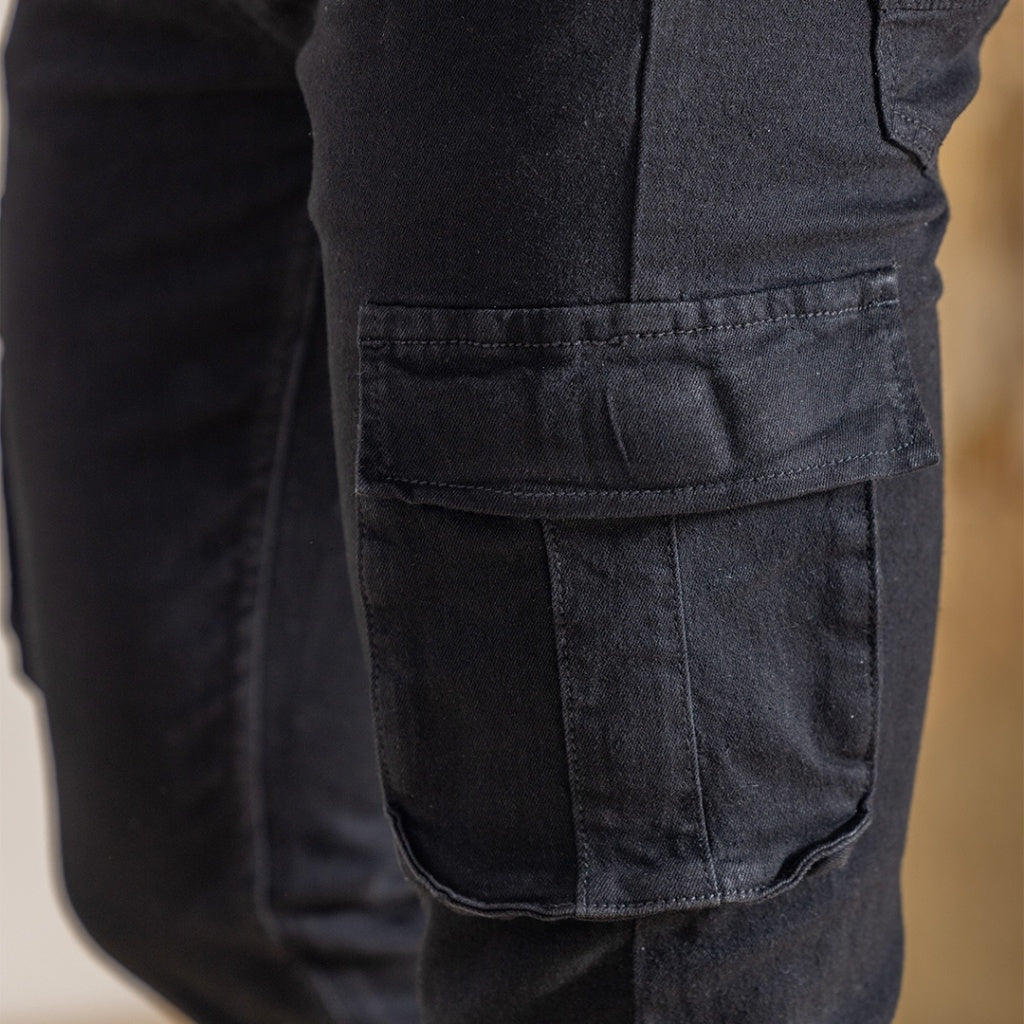 Jefferson Outdoor Flap-Pocket Skinny Jeans Black