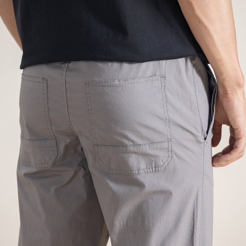 Jefferson Cotton Pants Drawstring Stretchable Waist Grey