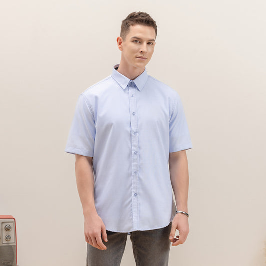 Jefferson Short Sleeve Collar Shirt Light Blue