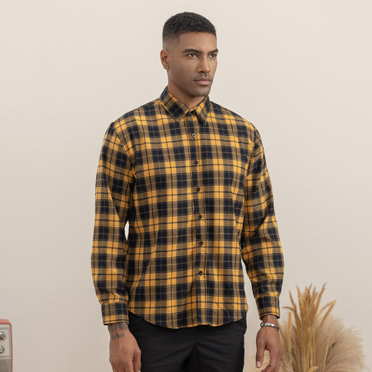 Jefferson Flannel Long Sleeve Shirt Yellow