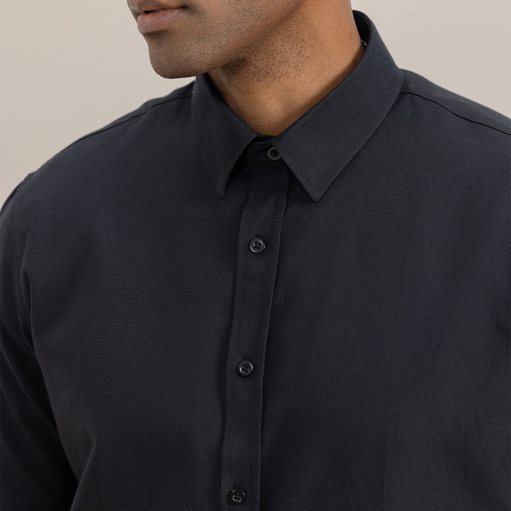 Jefferson Short Sleeve Collar Shirt Black