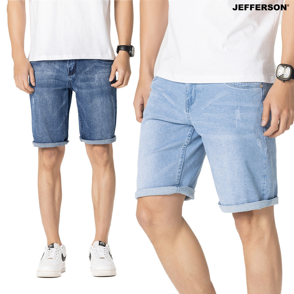 Jefferson Exclusive Set Washed Patches Denim Shorts Series