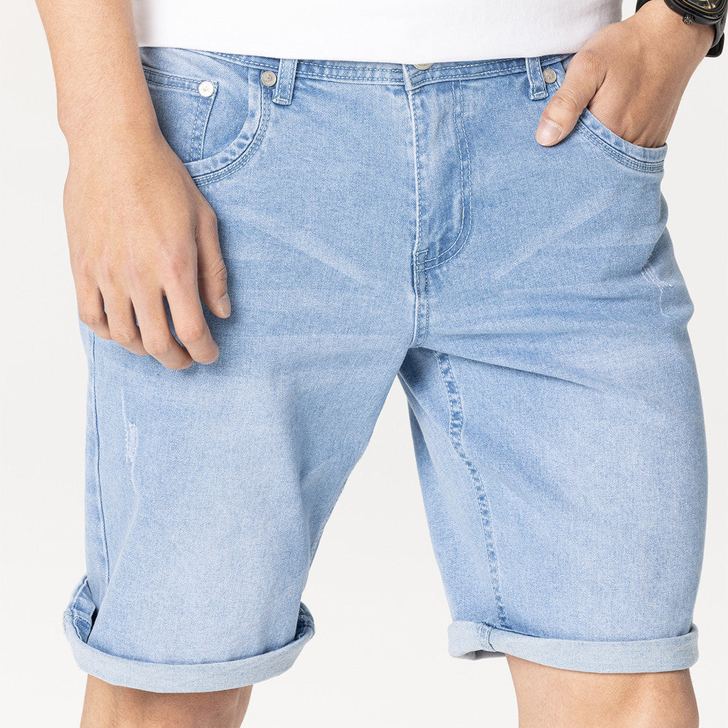 Jefferson Exclusive Set Washed Patches Denim Shorts Series