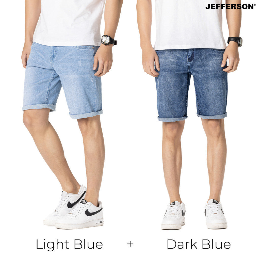 Jefferson Exclusive Set Washed Patches Denim Shorts Series