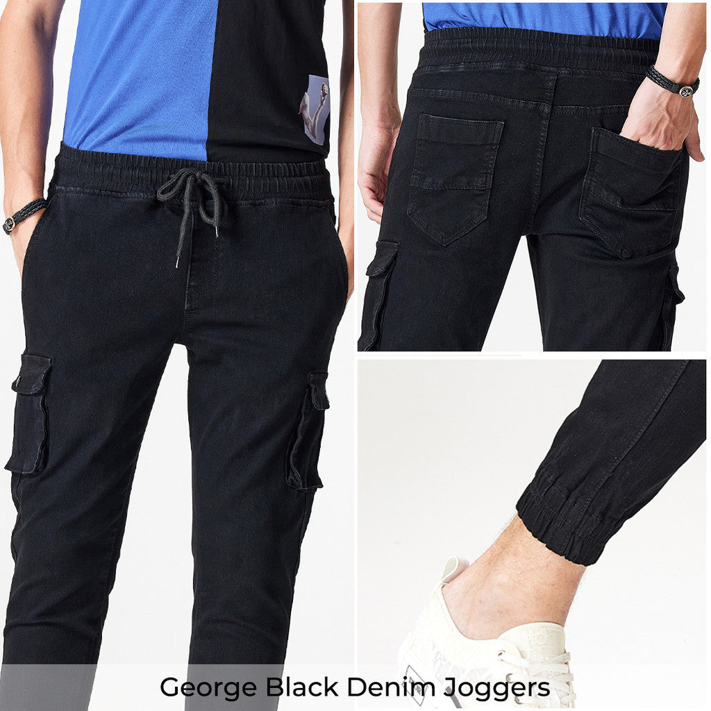 Jefferson BLACK Denim Joggers Series