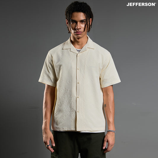 Jefferson Beige Muse Short Sleeve Aloha Shirt