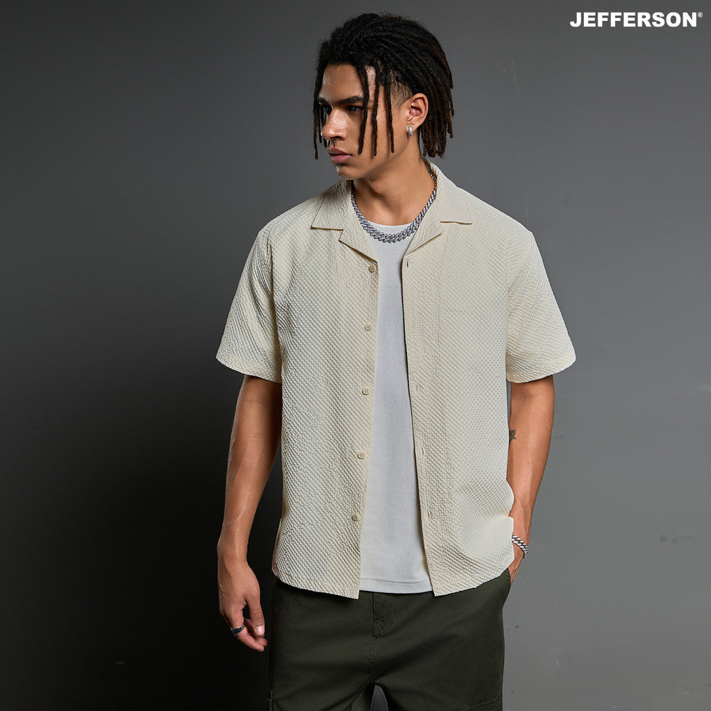 Jefferson Beige Muse Short Sleeve Aloha Shirt