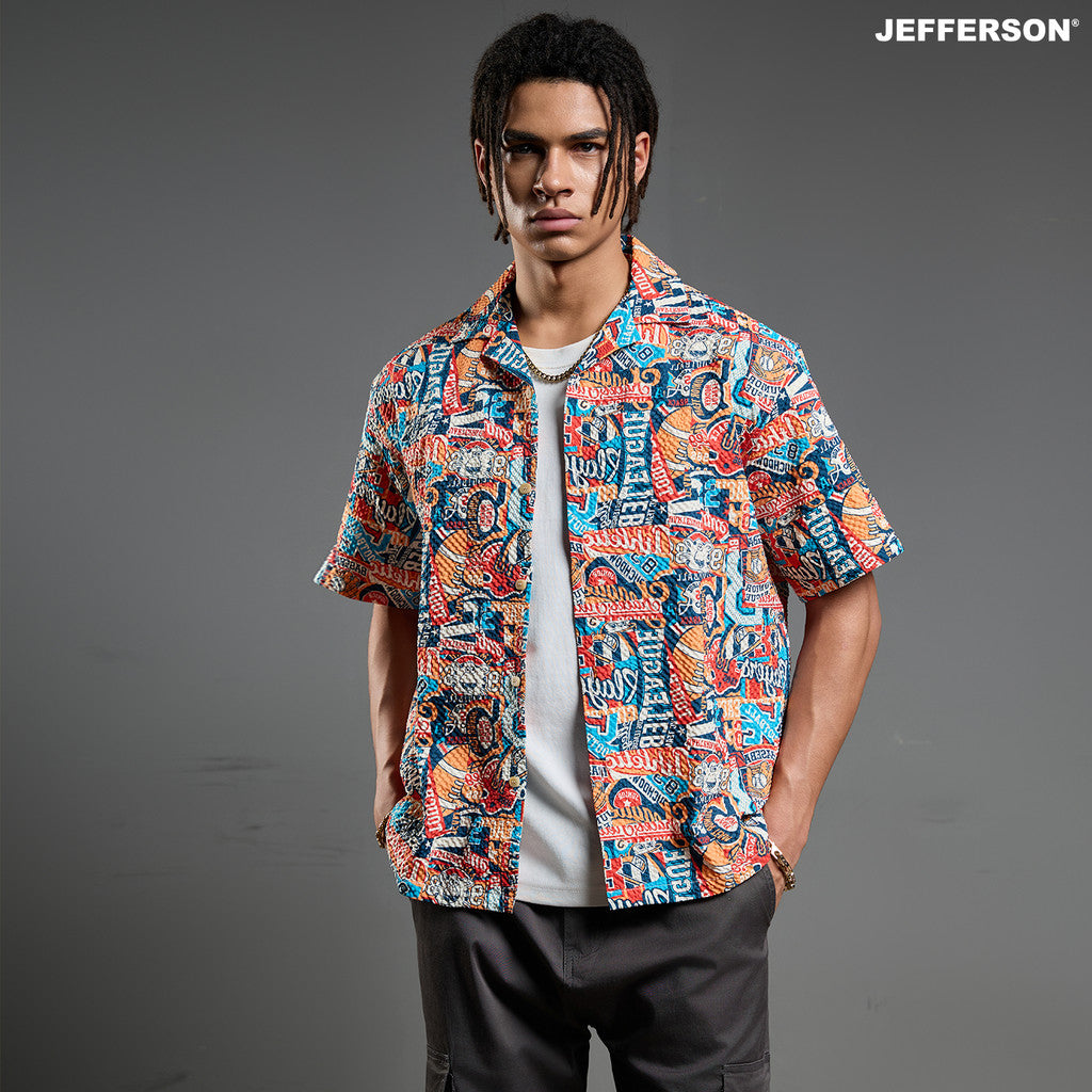 Jefferson Splash Era Short Sleeve Aloha Shirt