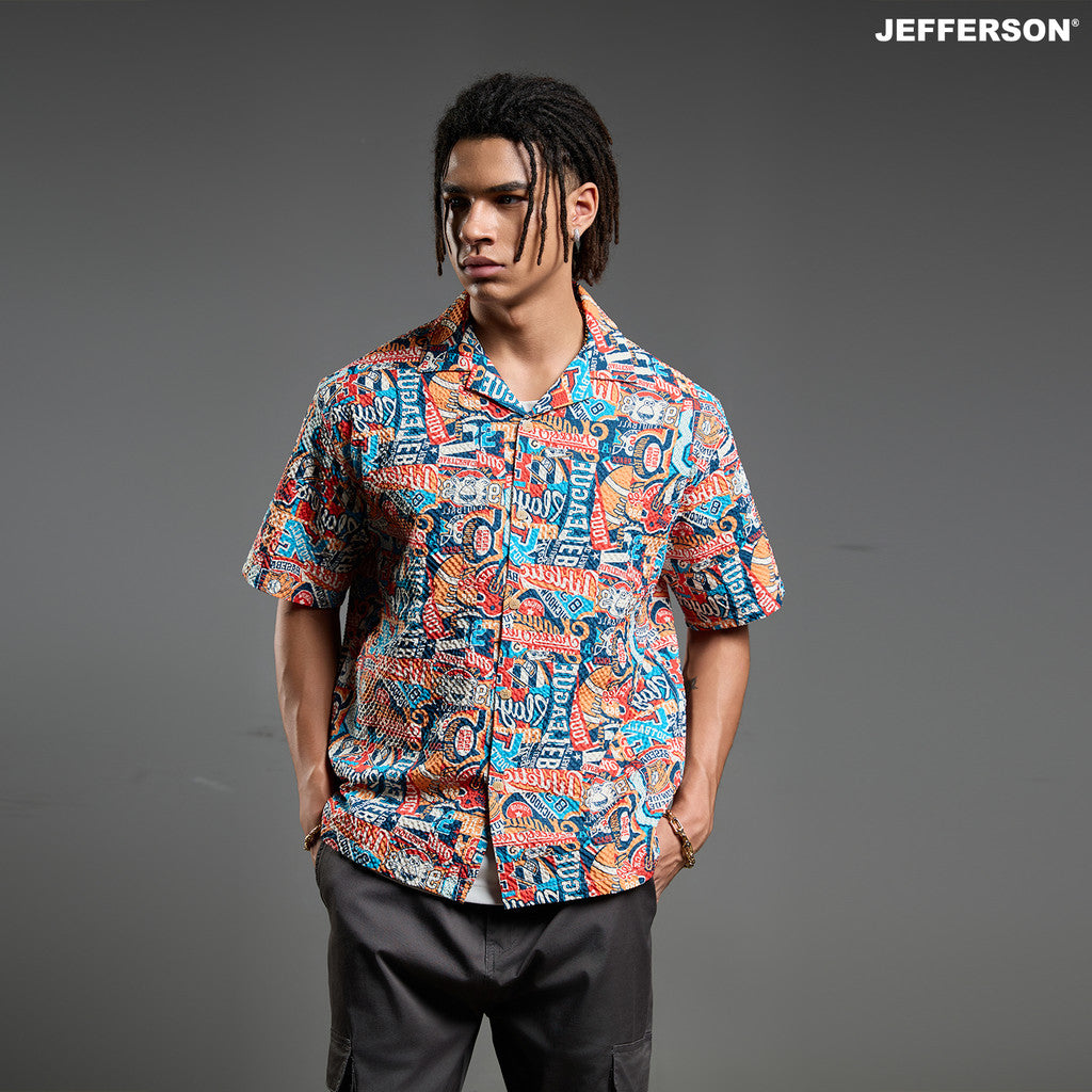 Jefferson Splash Era Short Sleeve Aloha Shirt