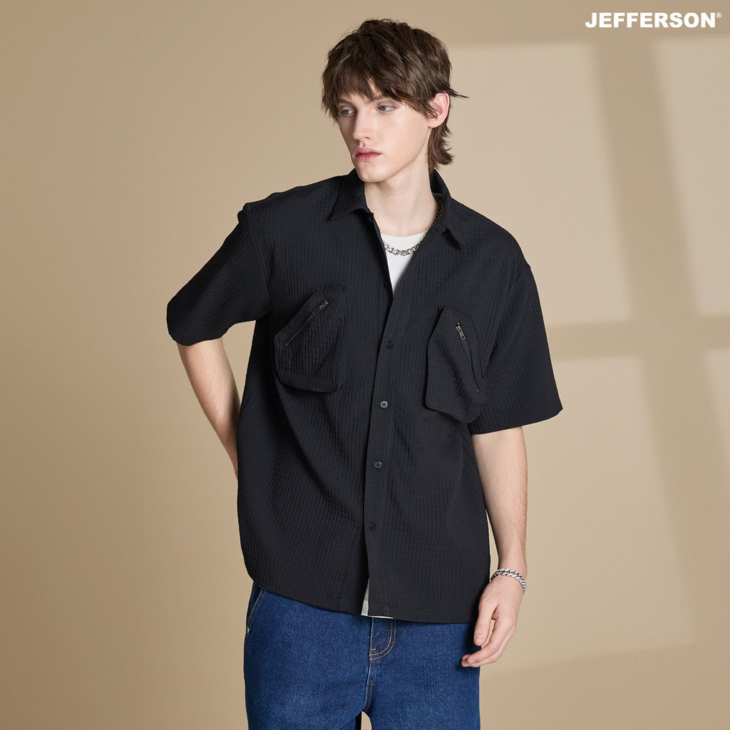 Jefferson Dual Pouch Short Sleeve Oversize Shirt