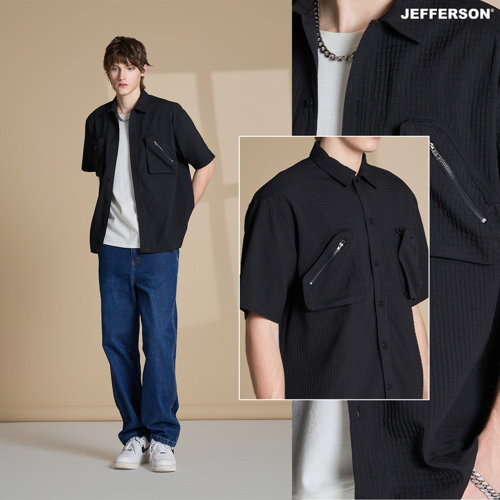 Jefferson Dual Pouch Short Sleeve Oversize Shirt