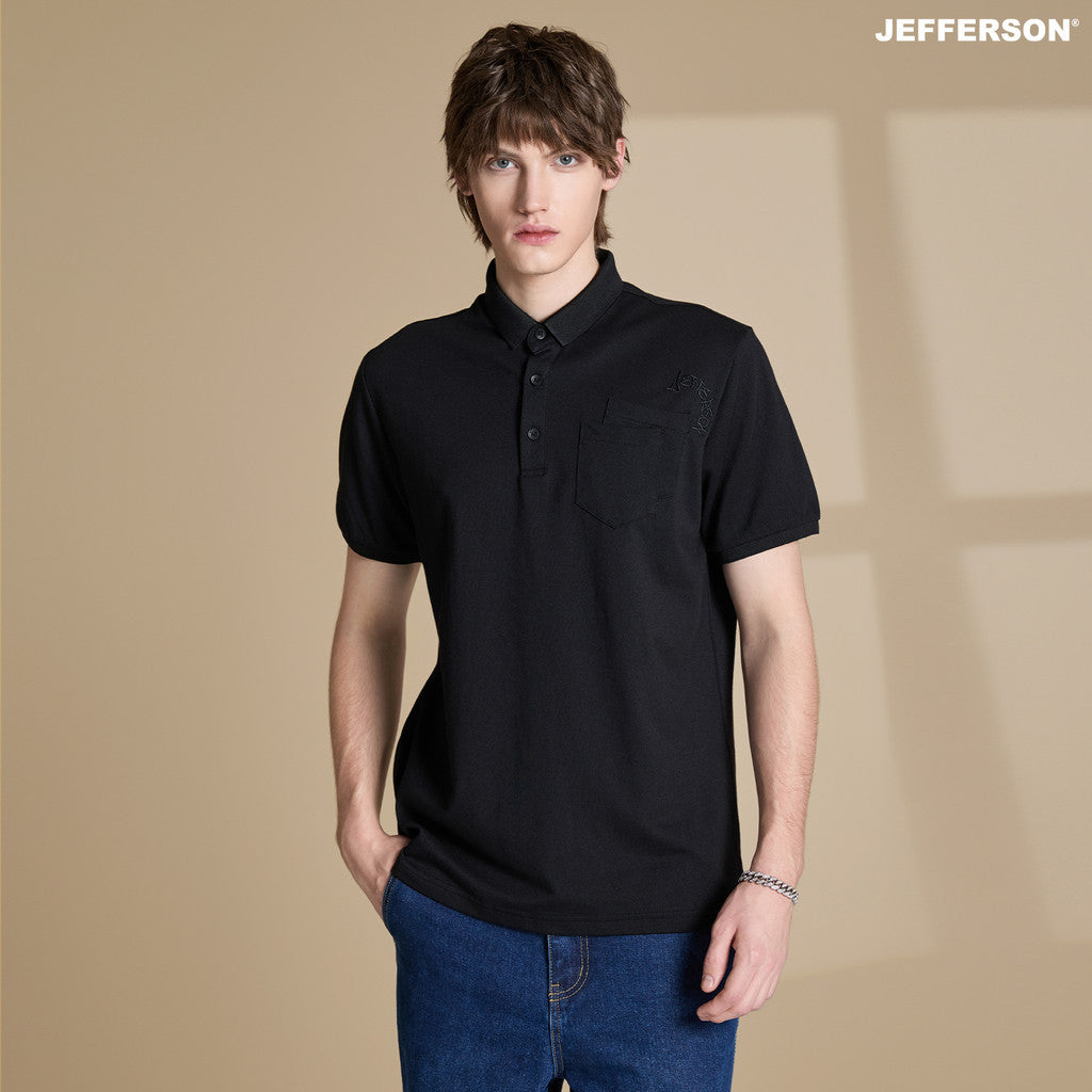 Jefferson Noir Black Polo Tee