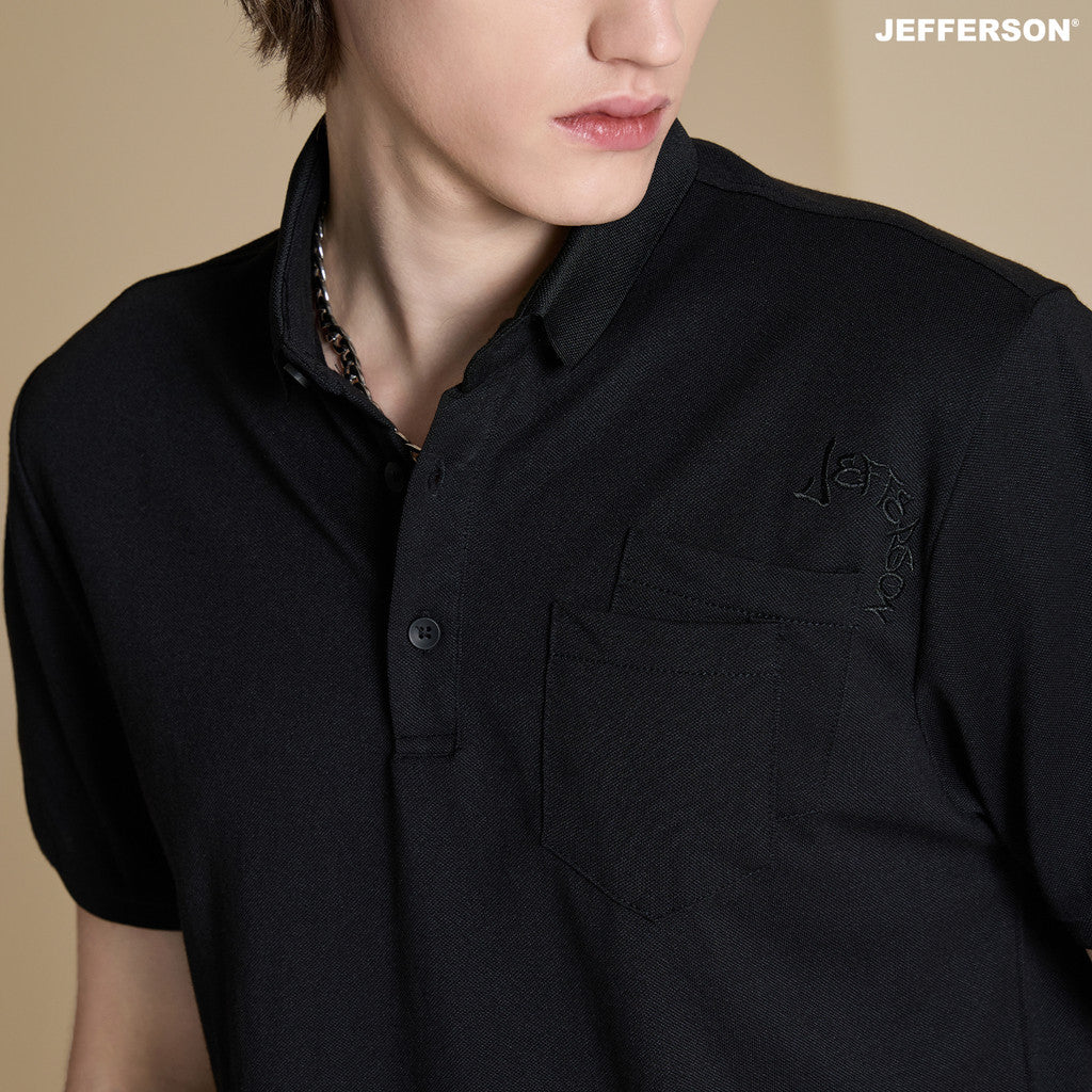 Jefferson Noir Black Polo Tee