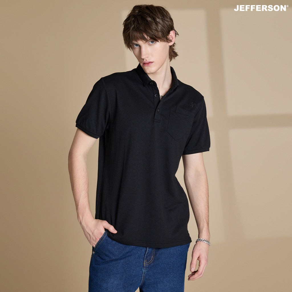 Jefferson Noir Black Polo Tee