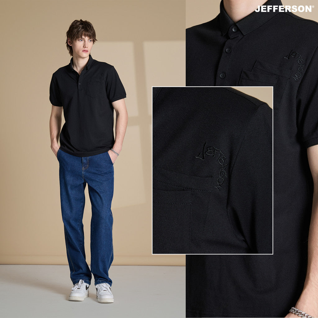 Jefferson Noir Black Polo Tee