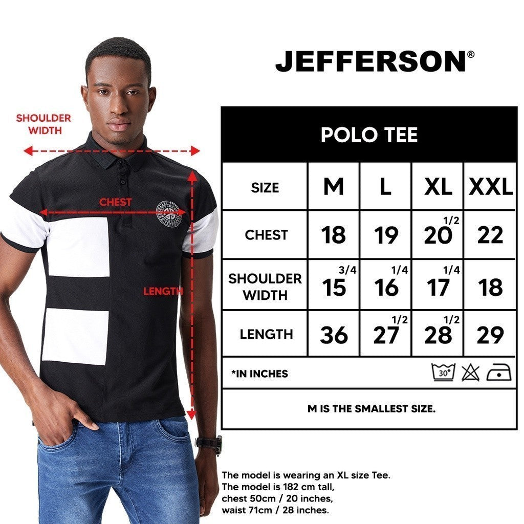 Jefferson Noir Black Polo Tee