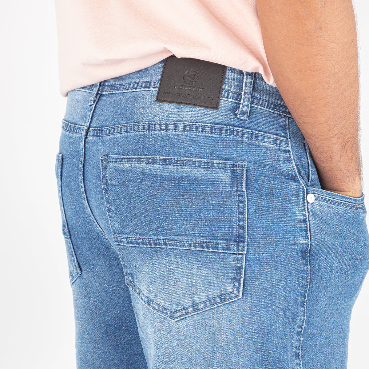 [NEW]Jefferson Patch-Pockets Slim Fit Jeans
