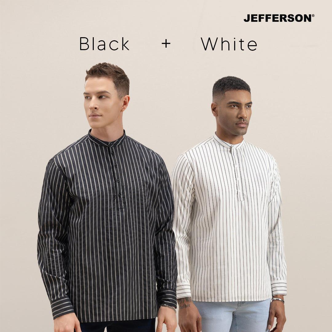 Jefferson Grandad Long Sleeve Linen Shirt Series