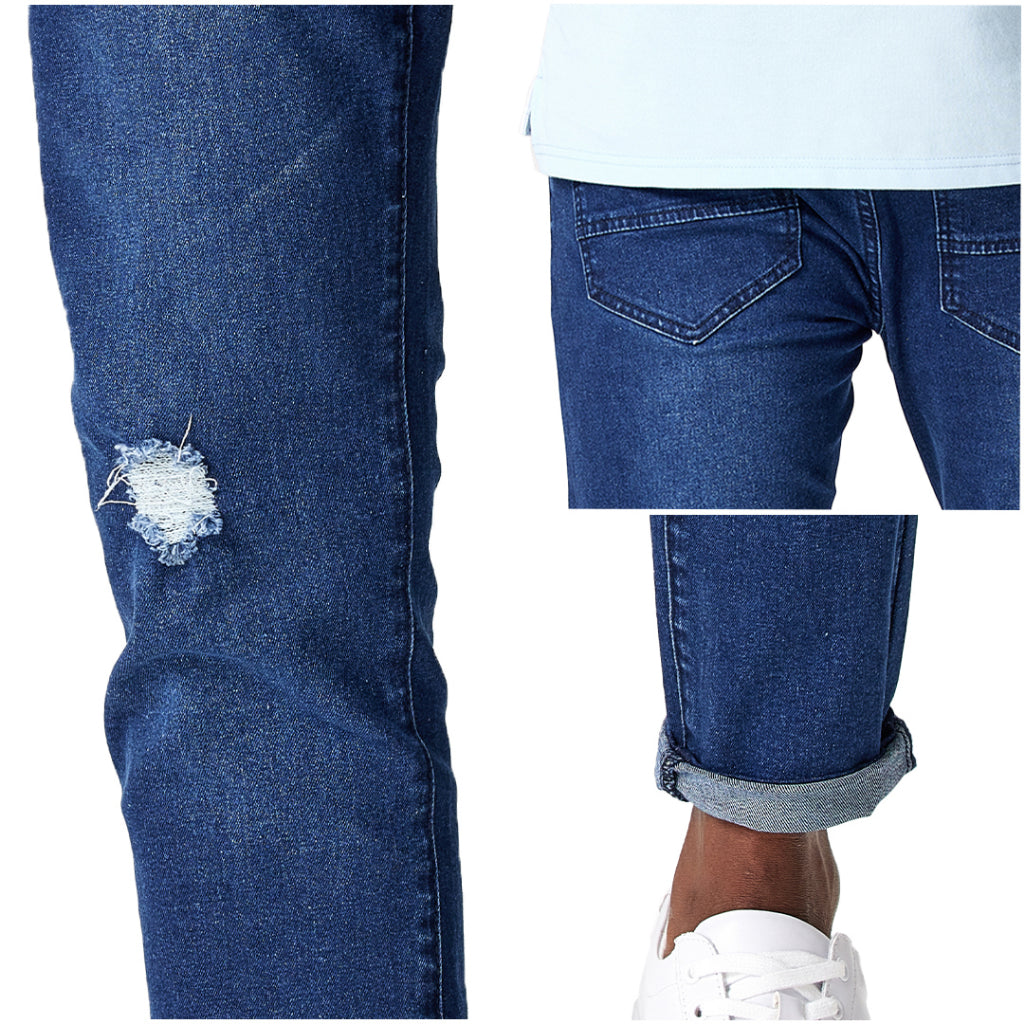 Jefferson Casual Ripped Patches Skinny Jeans